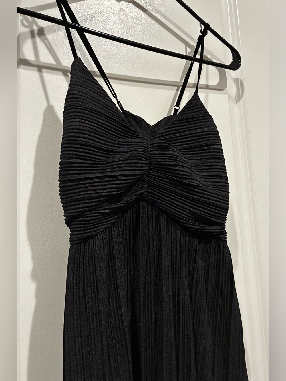 A New Day Black Pleated Spaghetti Strap Maxi Dress NWT XS